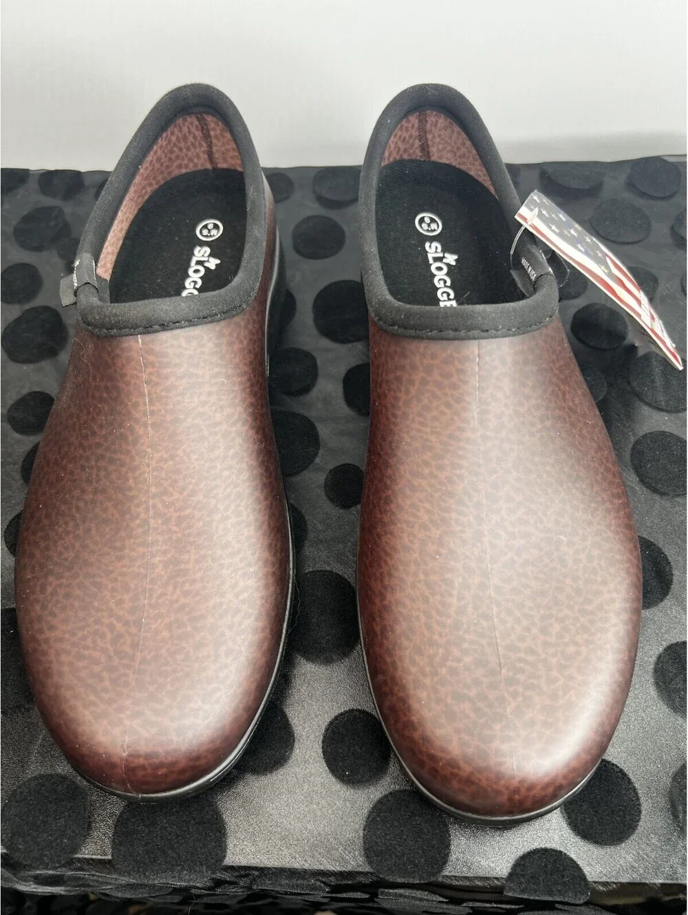 Sloggers Men’s 9 Women’s 11 Waterproof Slip On Shoes Brown NWT Made in USA